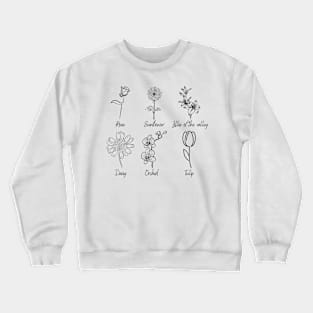 6 different flowers Crewneck Sweatshirt